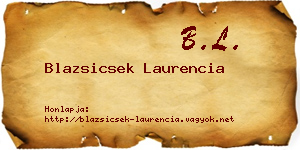 Blazsicsek Laurencia névjegykártya